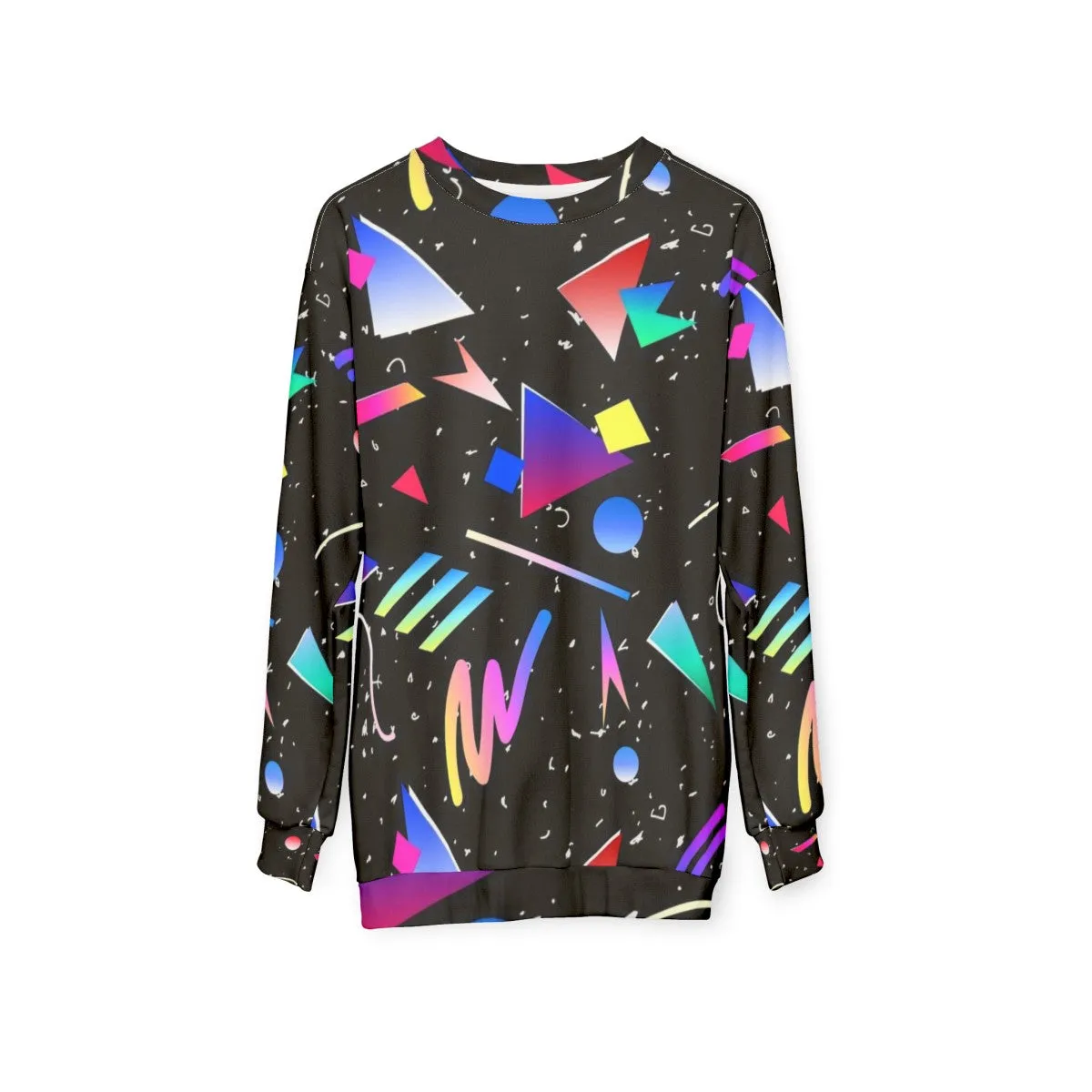 80s 90s Abstract Pattern Black Sweatshirt