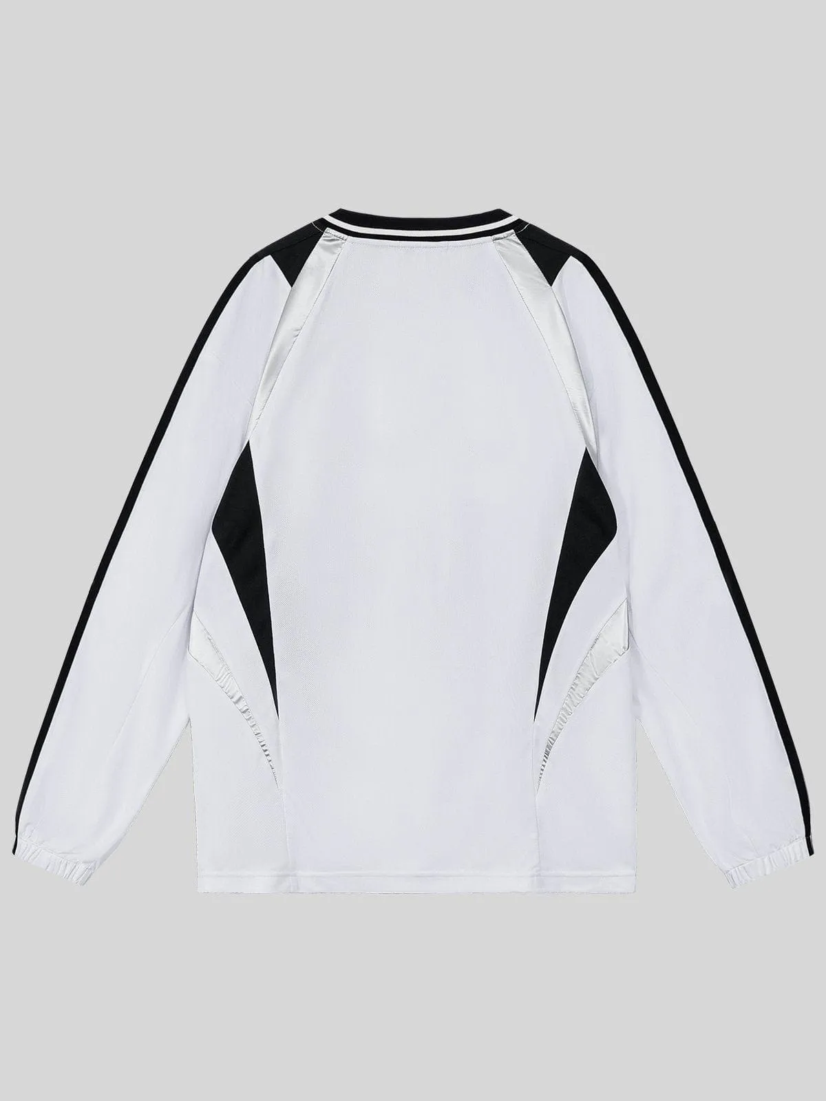 Aelfric Eden Color Blocking Embroidery V-Neck Sweatshirt
