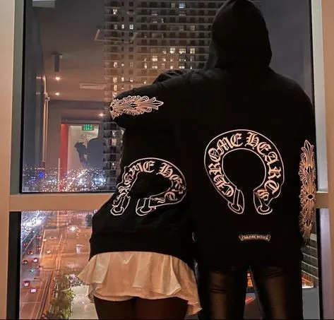 Aesthetic Y2K Chrome Heart Couples Matching Streetwear Fashion Hip Hop Hoodie