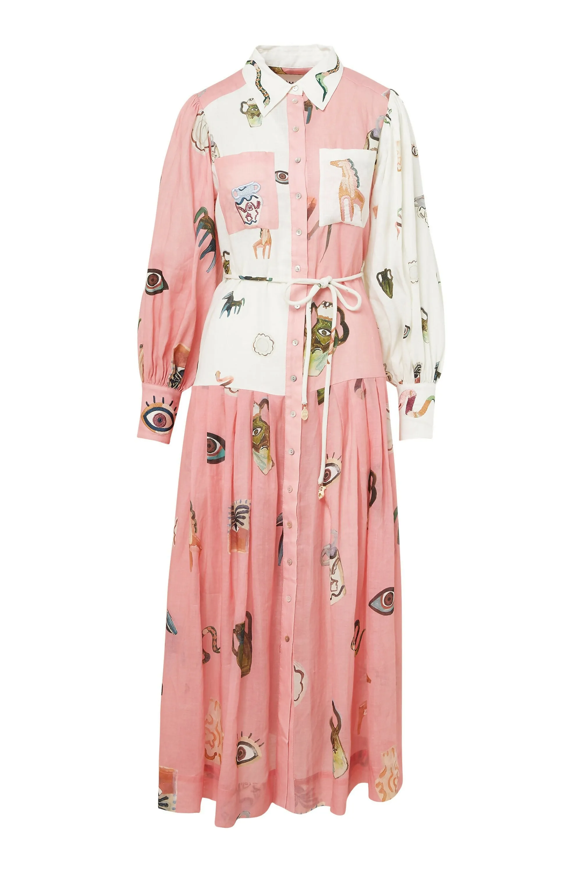 Alemais Cleo Shirtdress Pink Print Size AU 10, 12