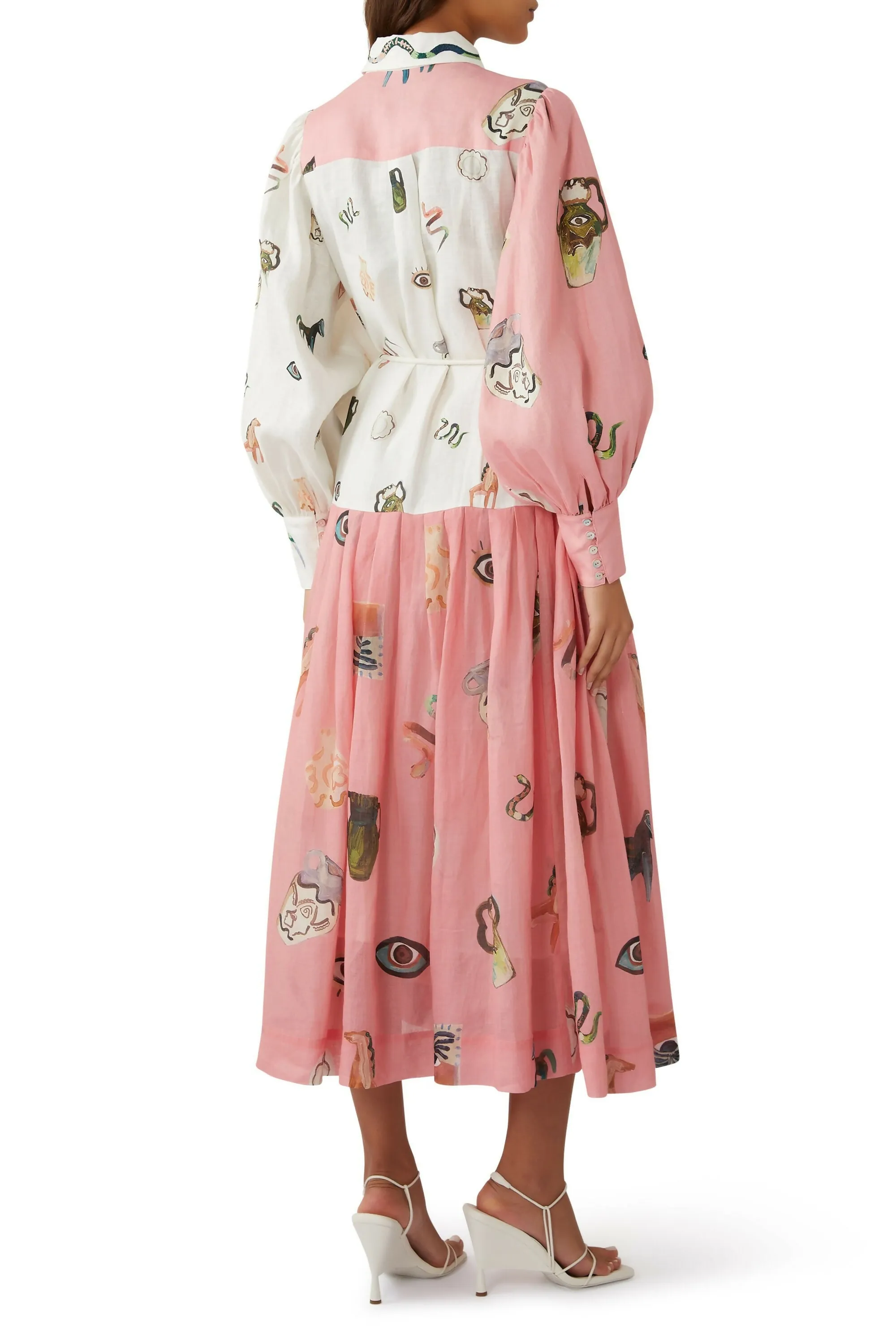 Alemais Cleo Shirtdress Pink Print Size AU 10, 12