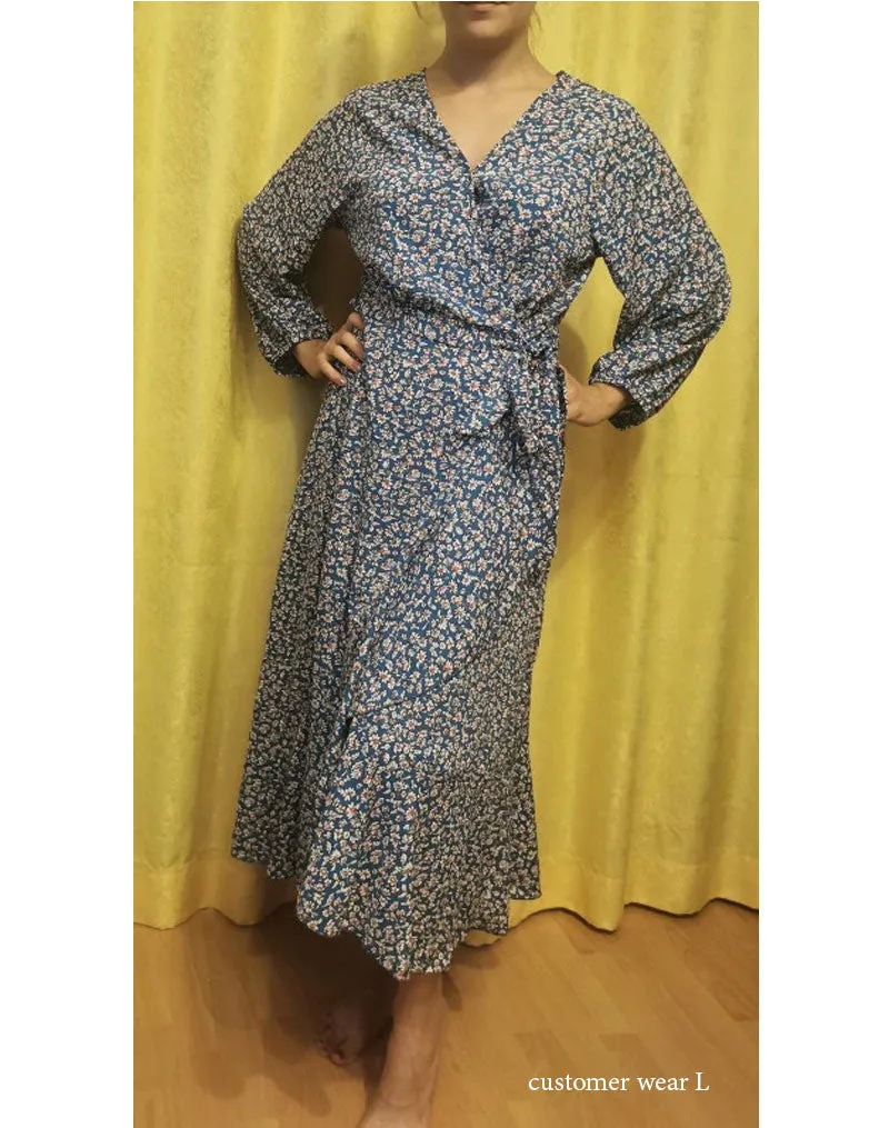 Boho Midi Dress, Autumn Dress, Claire in Blue