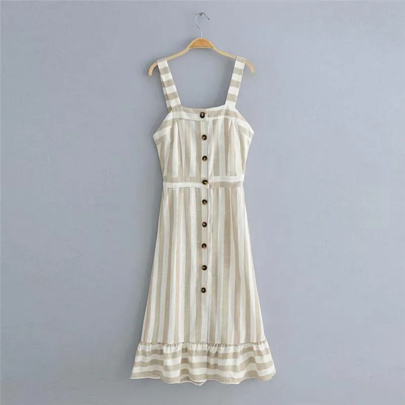 Boho Midi Dress, Strappy , Pink Vintage Pleated Polka Dot