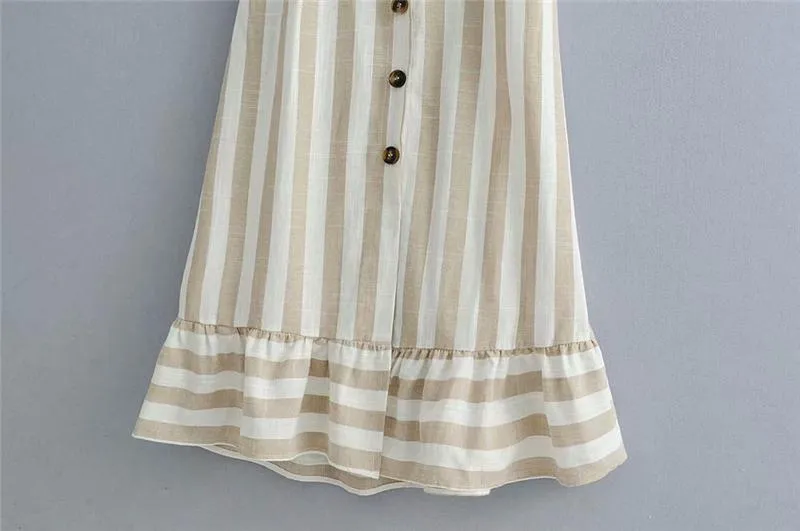 Boho Midi Dress, Strappy , Pink Vintage Pleated Polka Dot