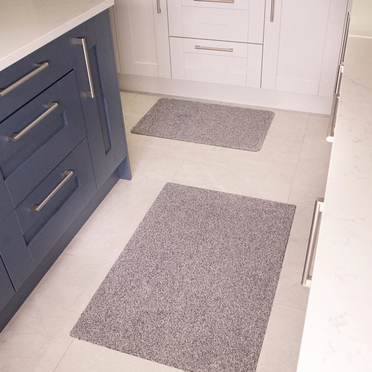 Breeze Silver Grey Sustainable Washable Non Slip Thin Door Mat