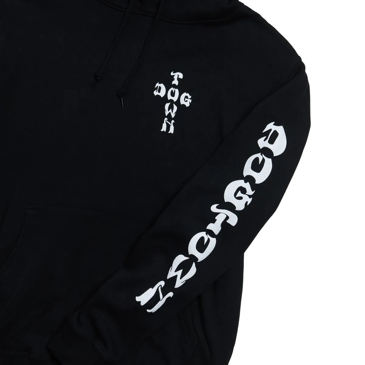 Dogtown Cross Logo Sleeve Print Hoodie - Black/White