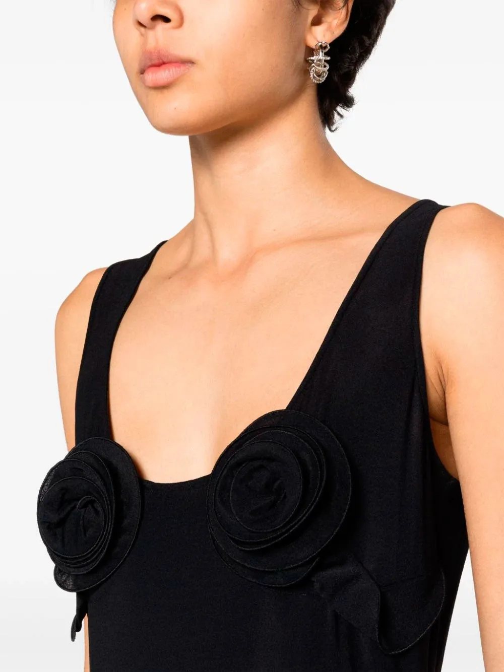 Floral-appliqué dress