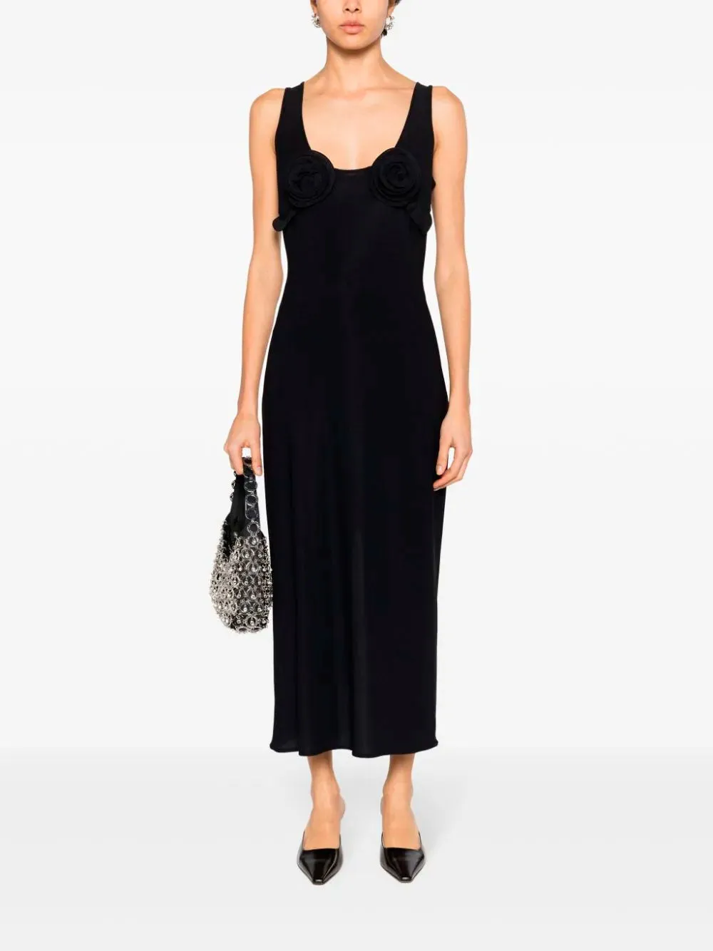 Floral-appliqué dress