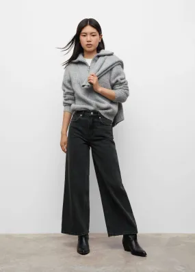 Frayed hem culotte jeans