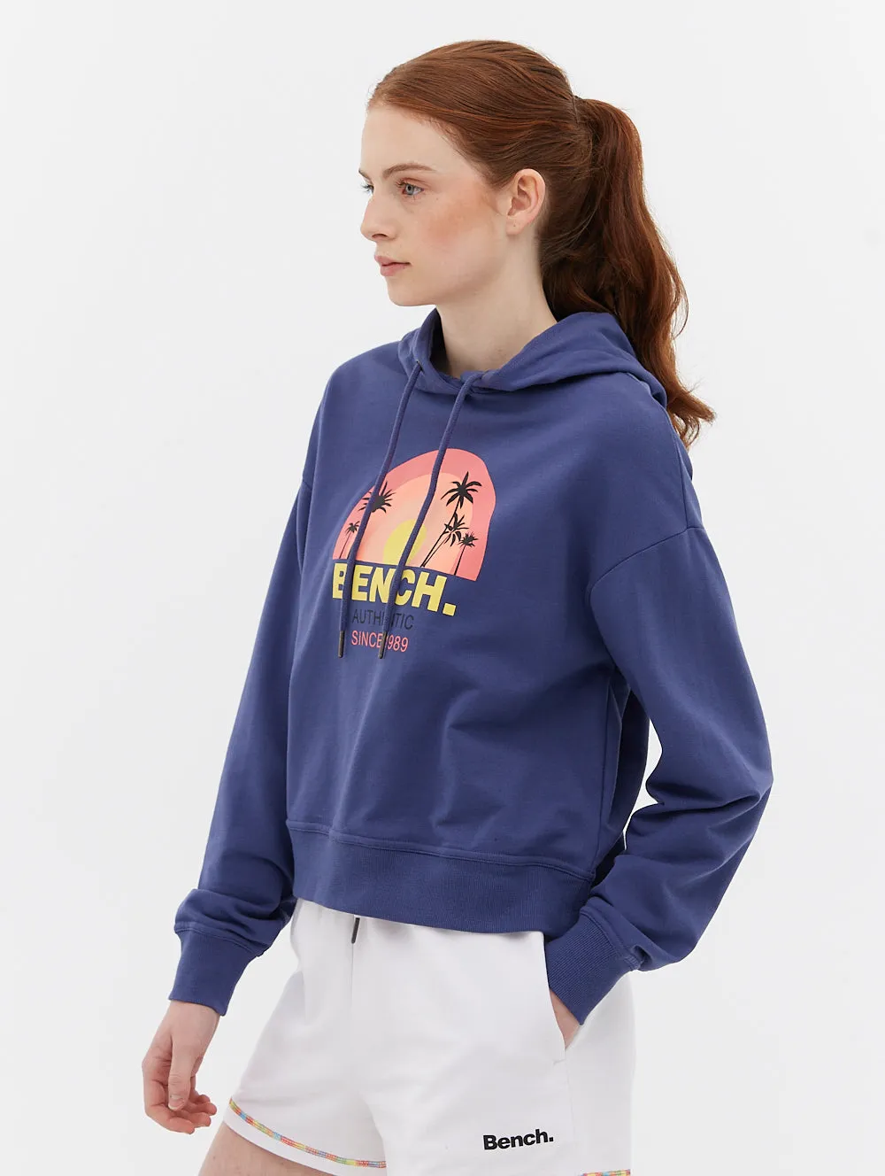 French Terry Cropped Graphic Hoodie