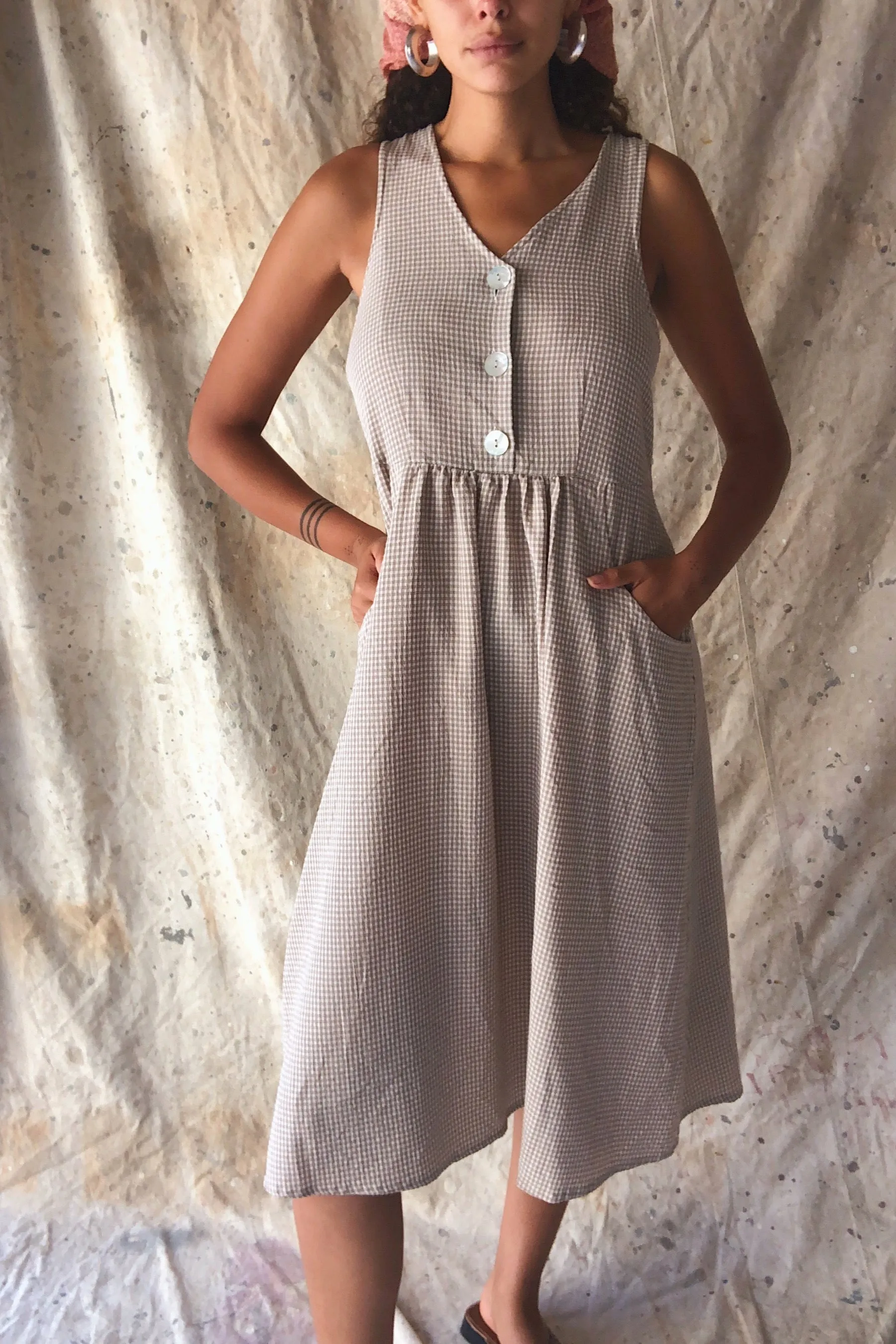 Gingham Midi Dress