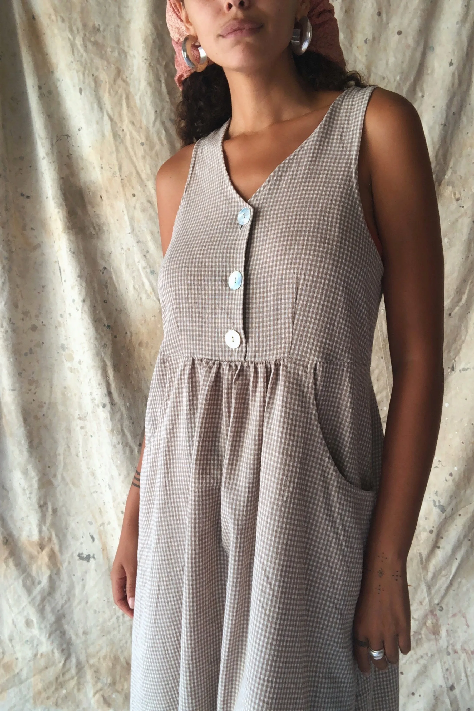 Gingham Midi Dress