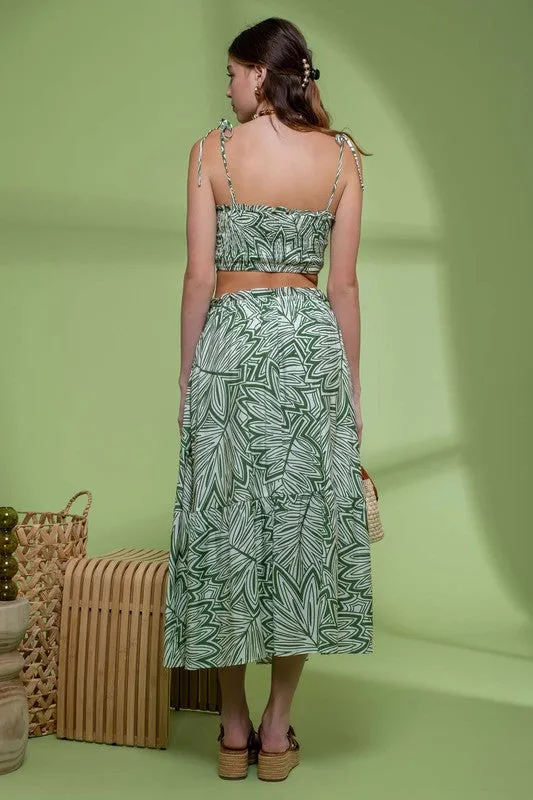 Green Leaf Smocked Top