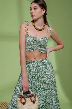 Green Leaf Smocked Top