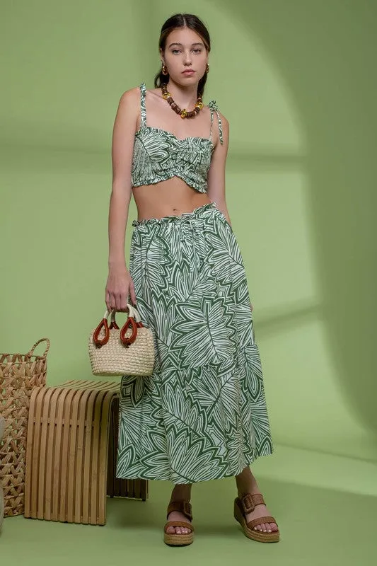 Green Leaf Smocked Top