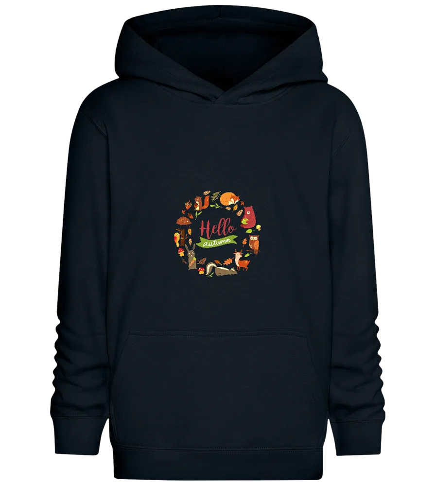 Hello Autumn Animals Design - Comfort Kids Hoodie