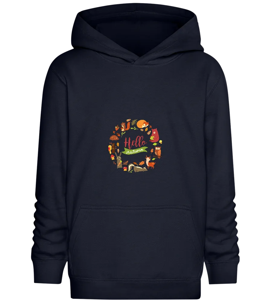 Hello Autumn Animals Design - Comfort Kids Hoodie