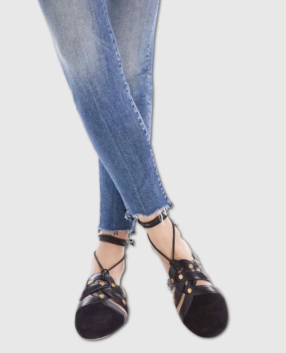 High Waisted Looker Ankle Fray, Walking on Coals