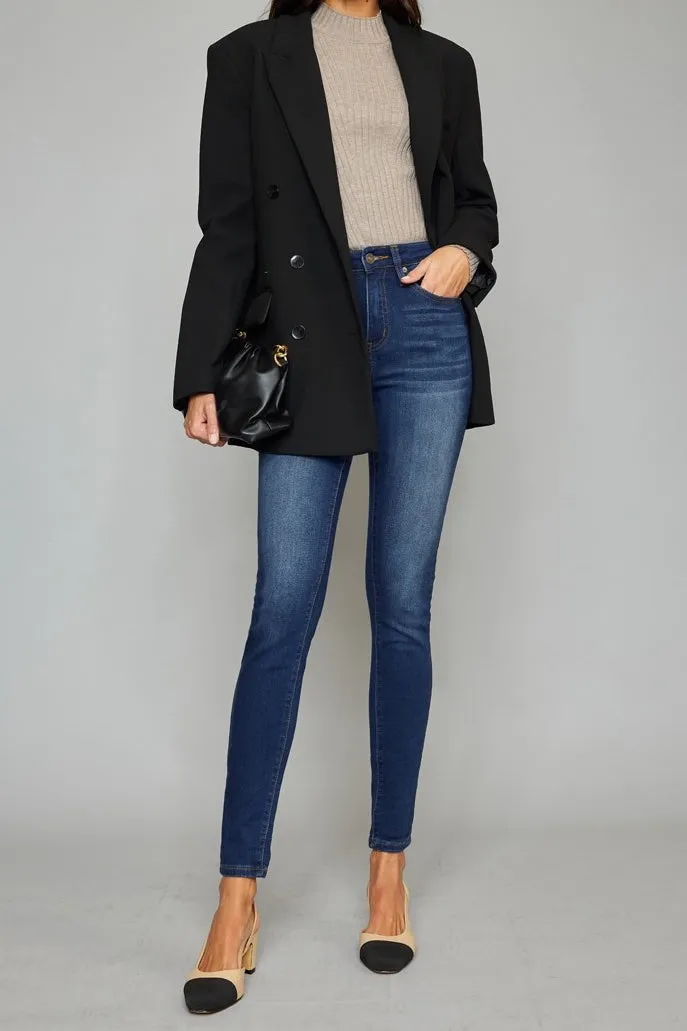 Kancan DARK WASH HIGH RISE SUPER SKINNY JEANS