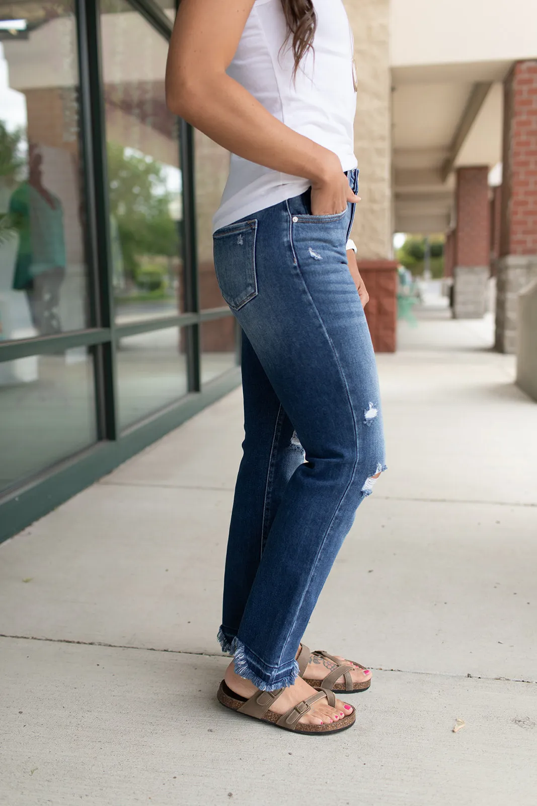 Kancan Peach High Rise Slim Straight Jeans