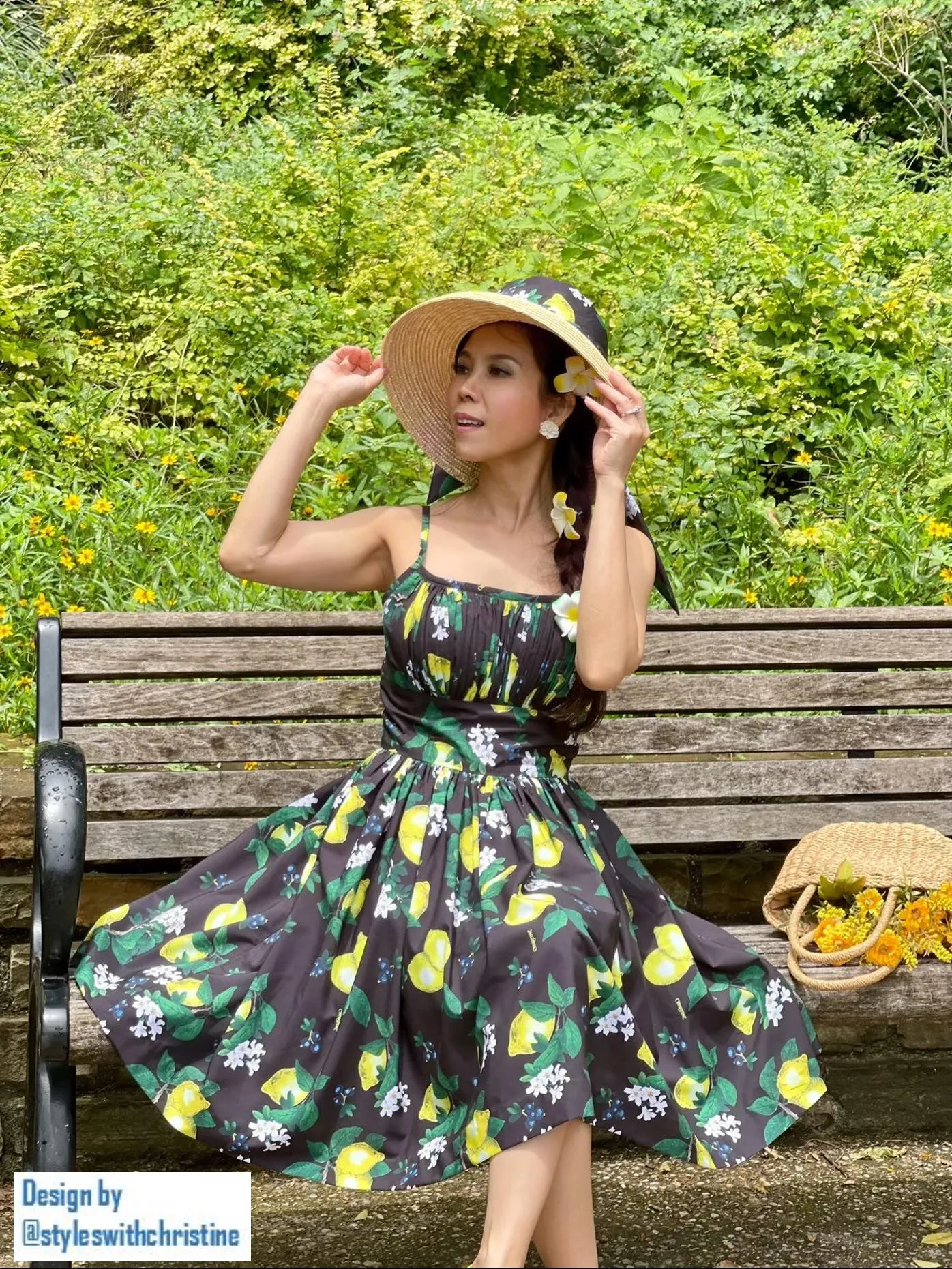 Lana Dress in lemon print