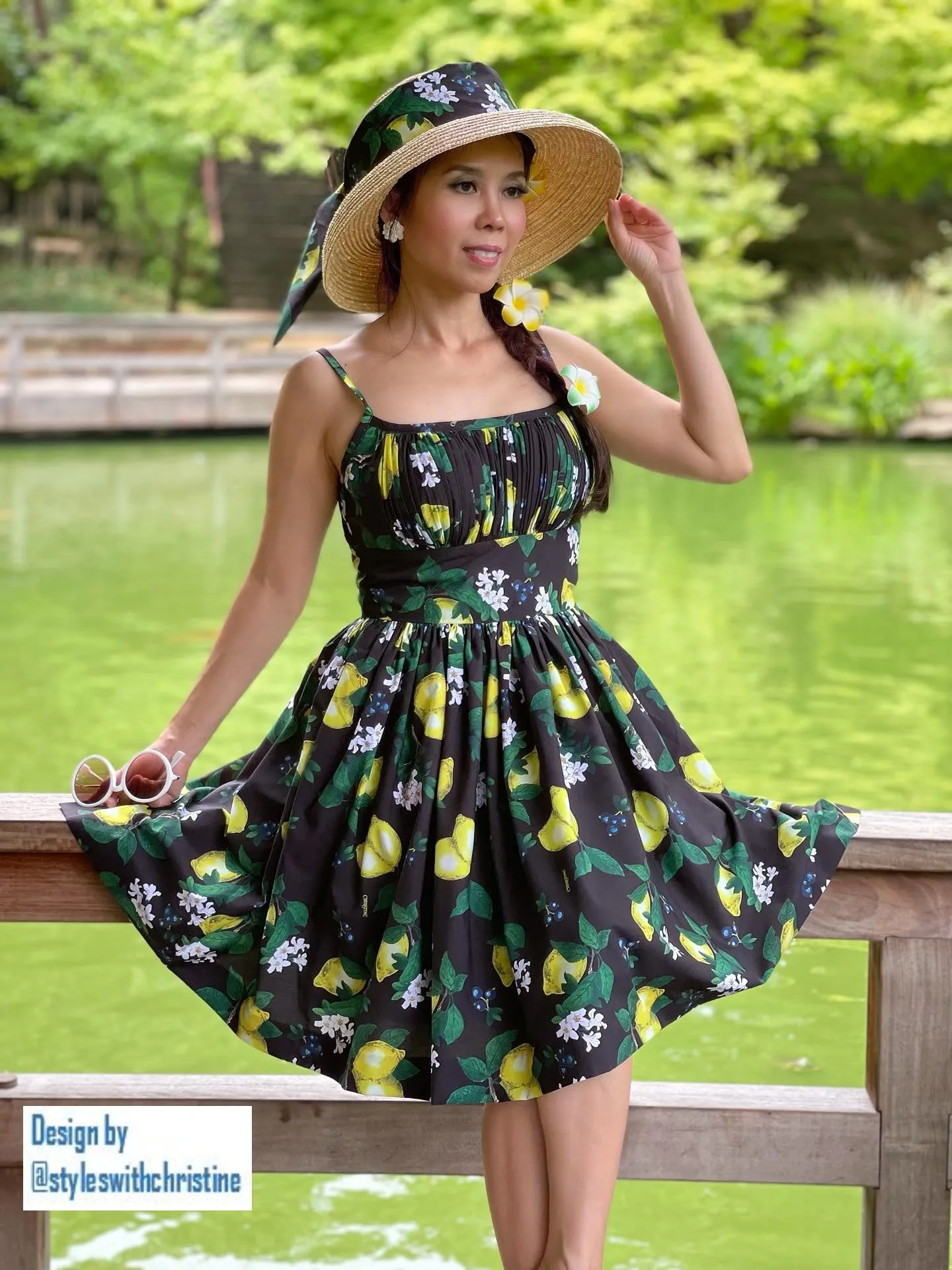 Lana Dress in lemon print