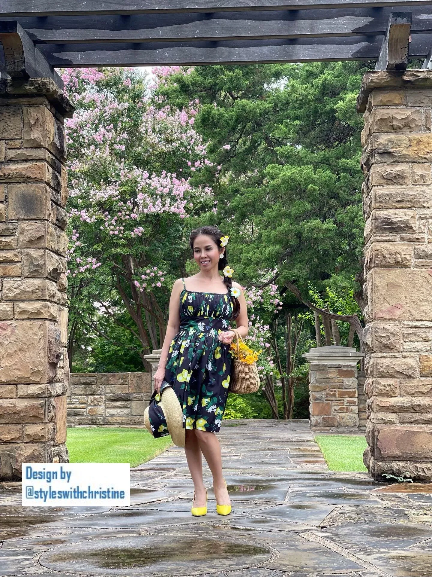 Lana Dress in lemon print