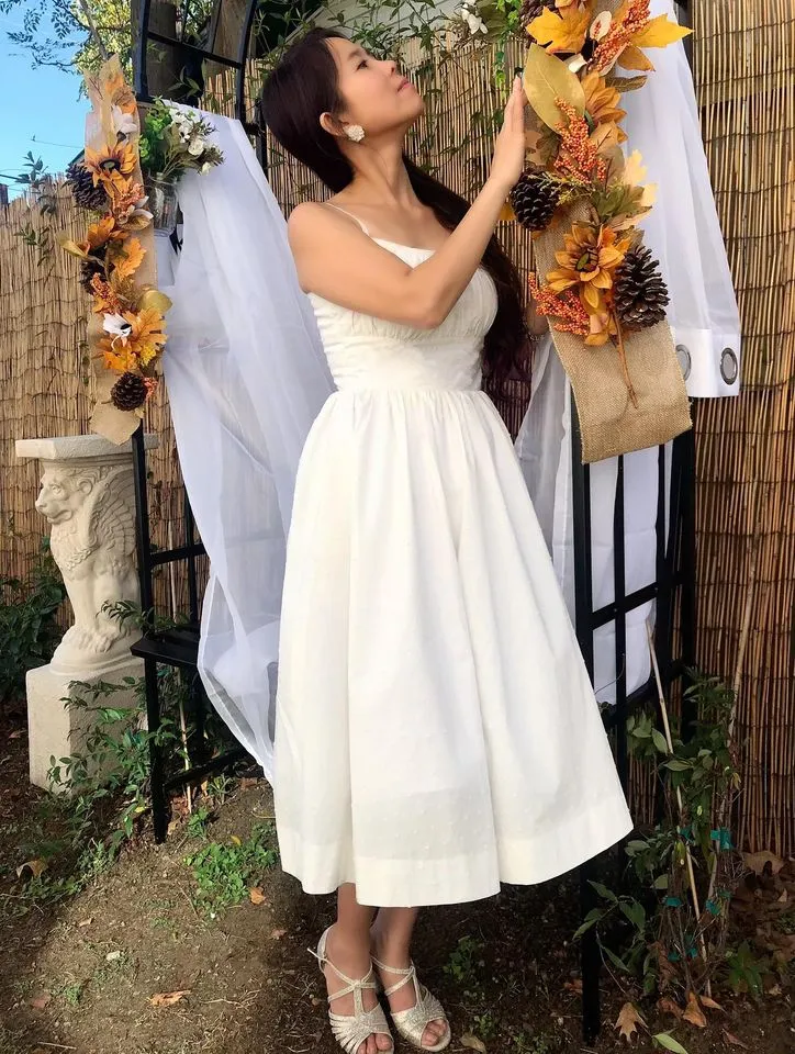 Lana Dress in white solid cotton