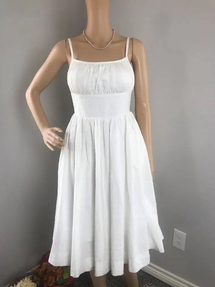 Lana Dress in white solid cotton