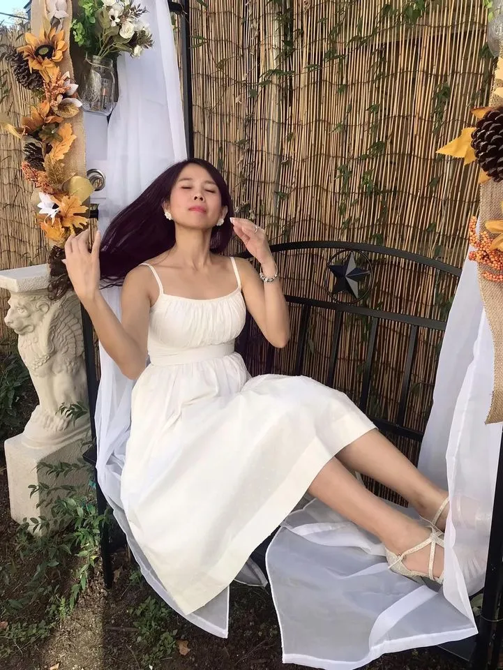 Lana Dress in white solid cotton