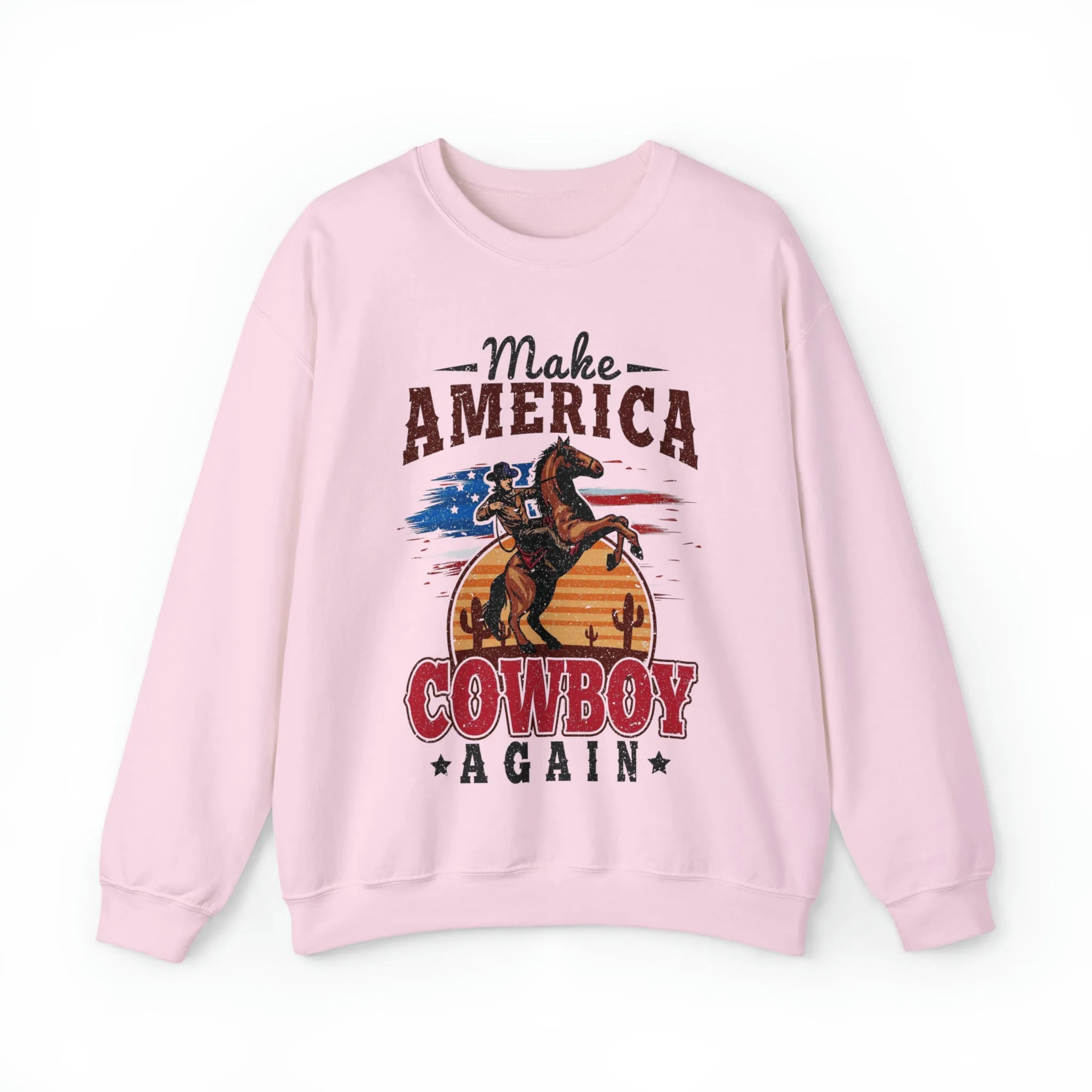Make America Cowboy Again Western Graphic Sweatshirt