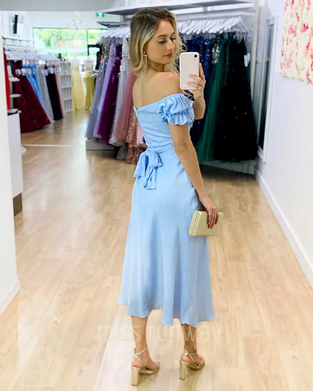 Masie Midi Dress - Light Blue
