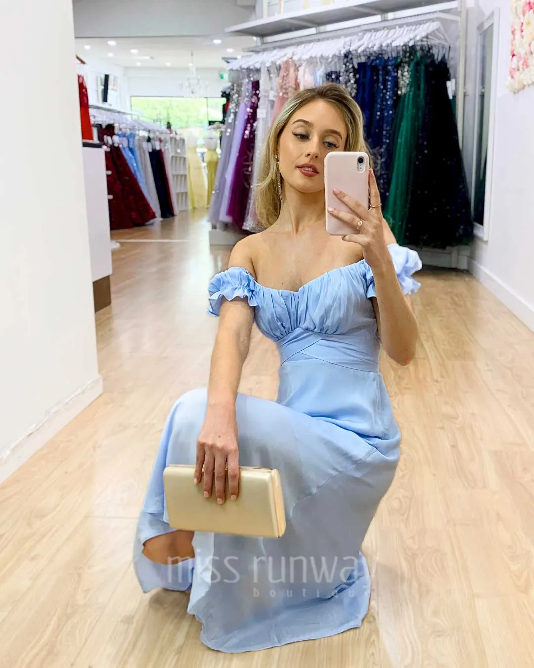 Masie Midi Dress - Light Blue