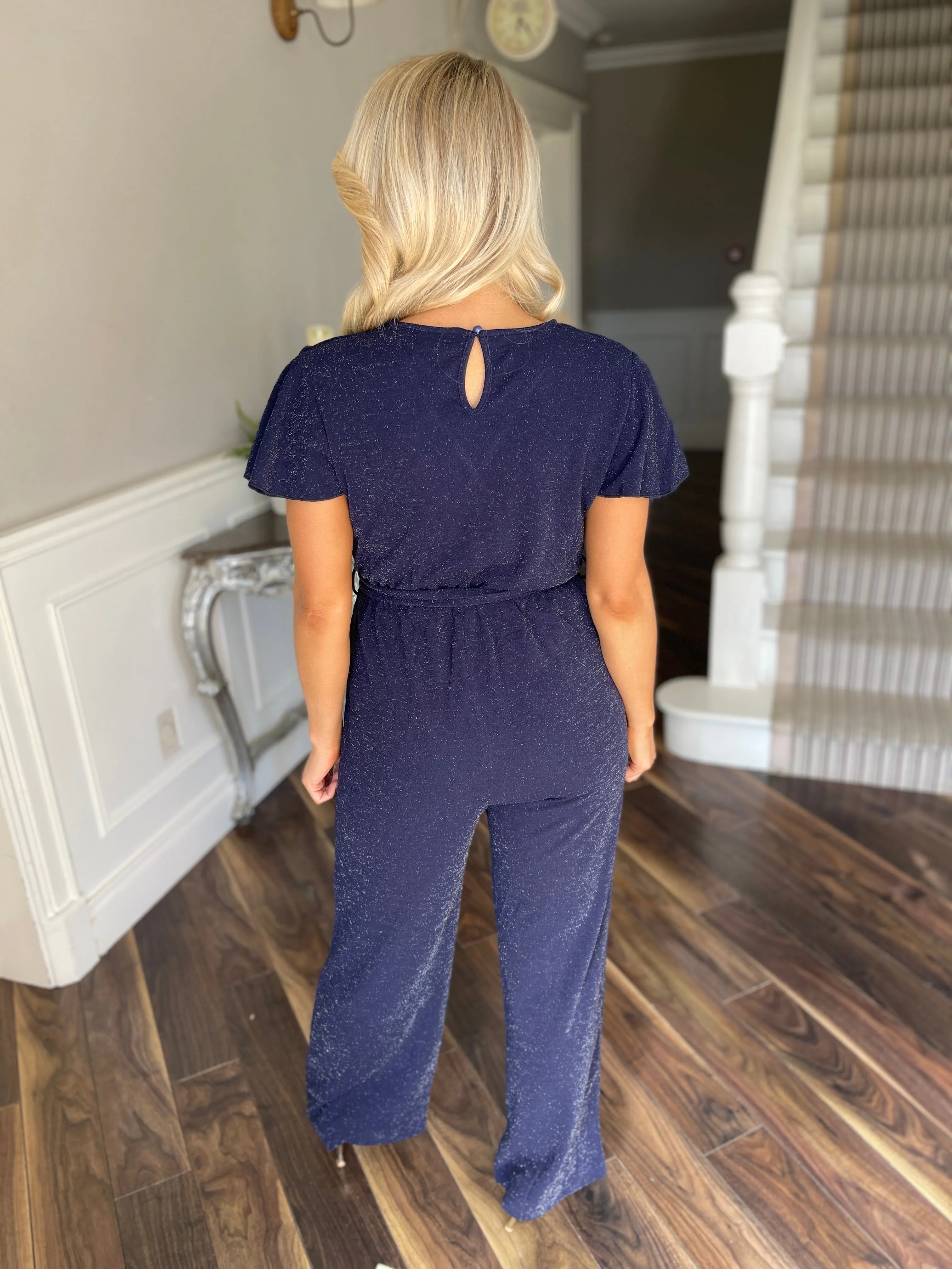 Navy Sparkle Jumpsuit