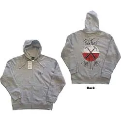 Pink Floyd Unisex Zipped Hoodie: The Wall Faded Hammers Logo (Back Print)