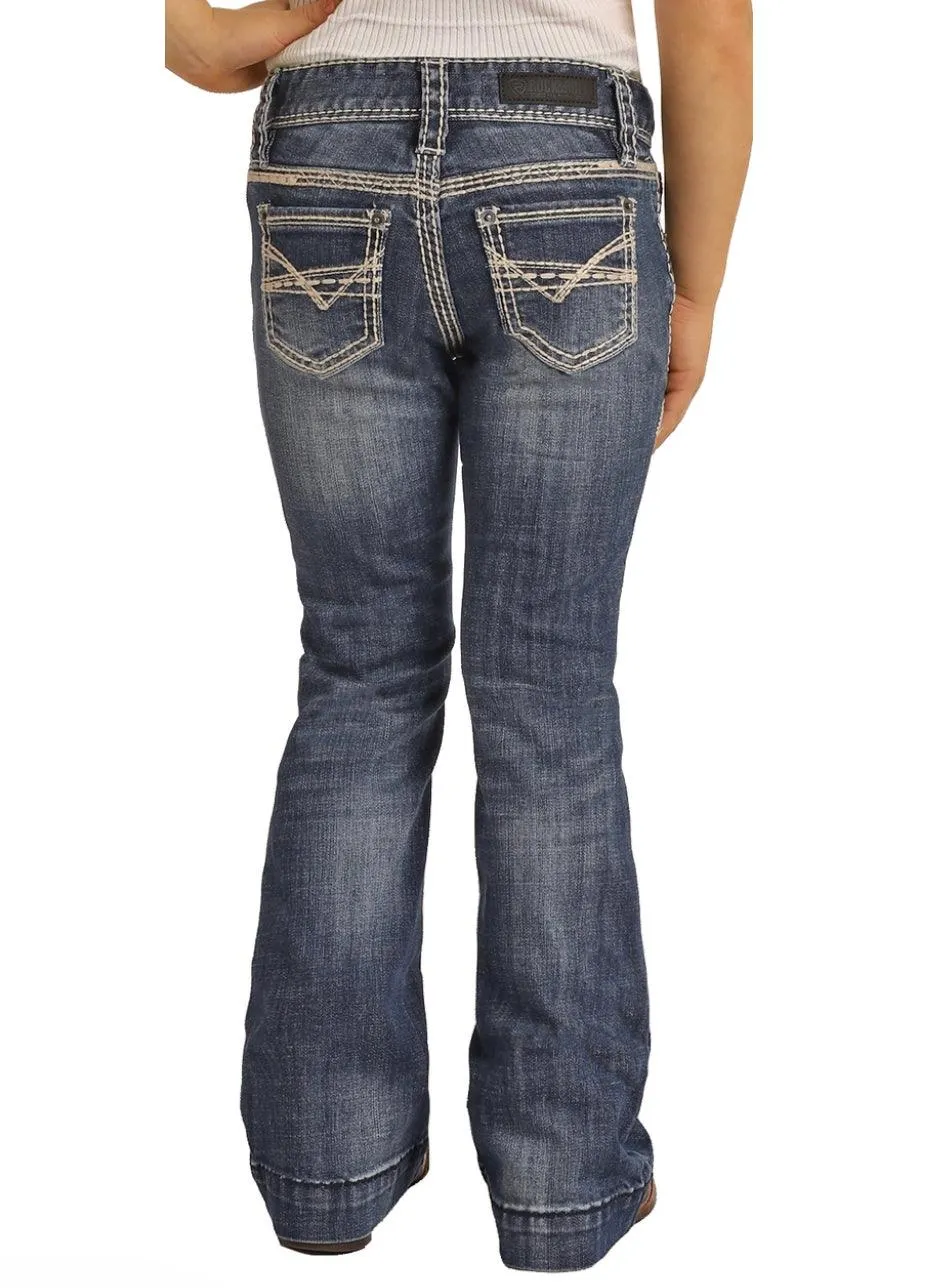 Rock & Roll Cowgirl Girl's Stretch Trouser Jeans G5F9516
