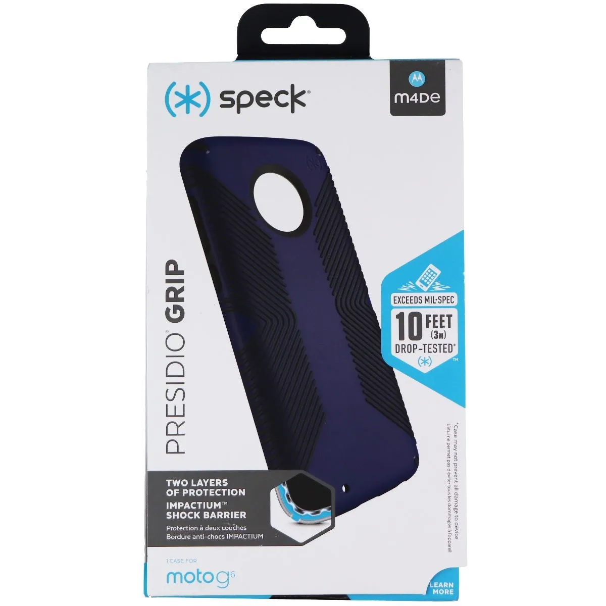 Speck Presidio Grip Hybrid Case for Motorola Moto G6 - Eclipse Blue/Carbon Black