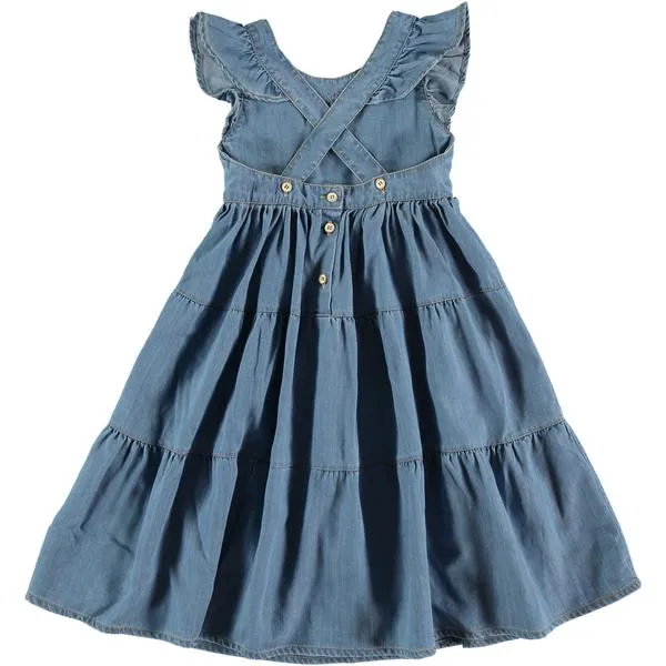 TOCOTO VINTAGE DENIM MIDI DRESS