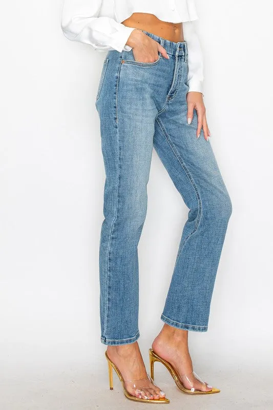 Tummy Control High Rise Straight Jeans - Plus