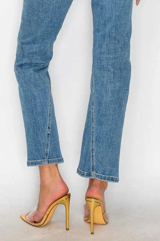 Tummy Control High Rise Straight Jeans - Plus