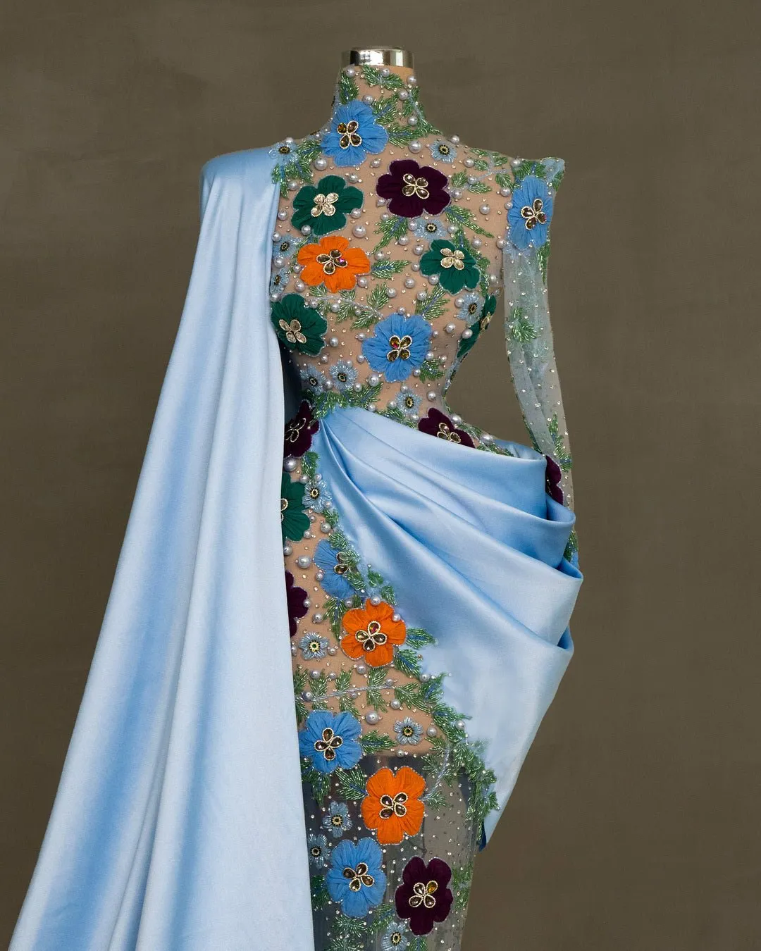 Tweedia Blue Dress with Flowers