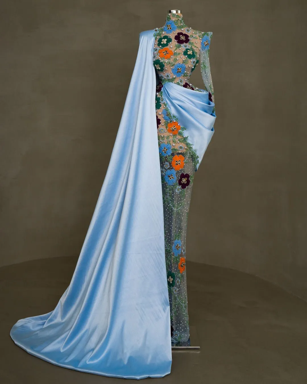 Tweedia Blue Dress with Flowers