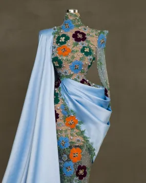Tweedia Blue Dress with Flowers
