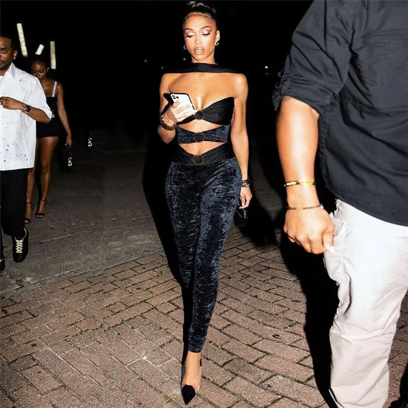 Velvet Sexy Cut Jumpsuit