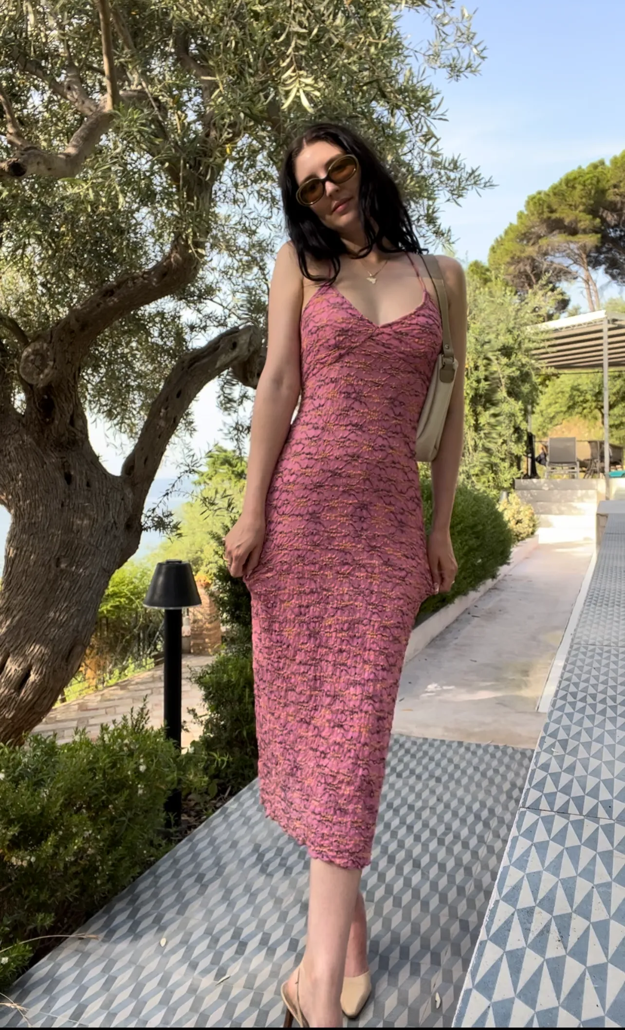 Vtg Frederick’s Pink Midi Dress